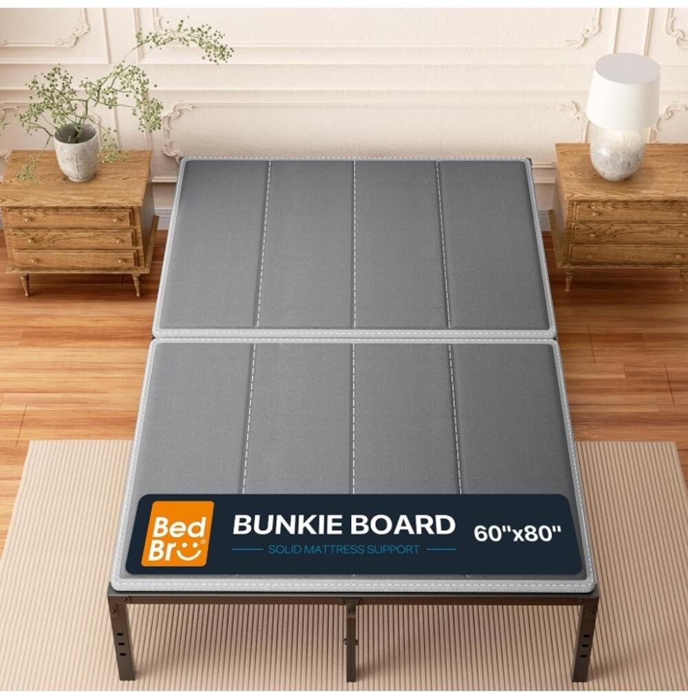 Bed Br Bunkie Board Queen 60x80 Gray Mattress Support Anti-Sag New